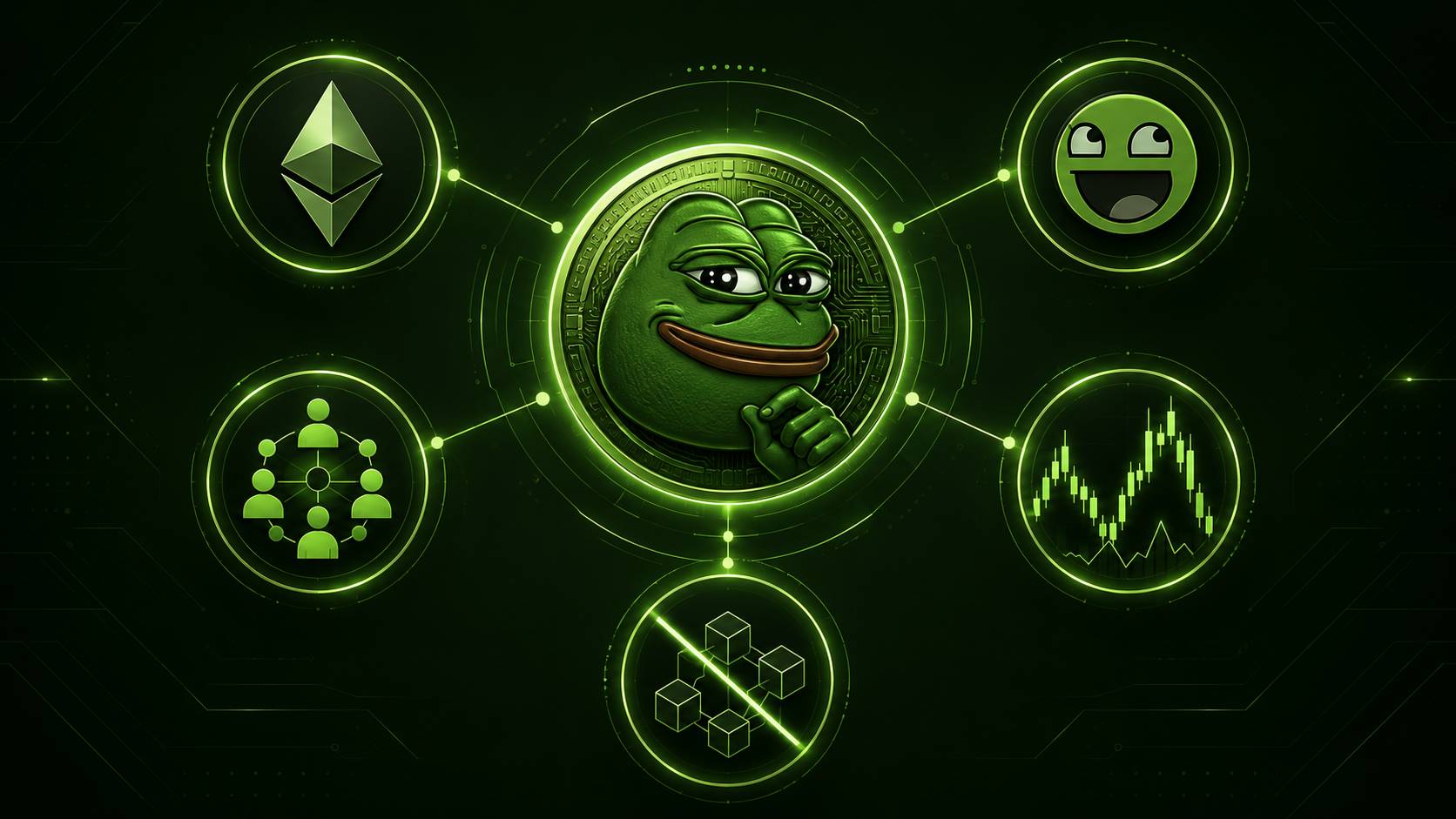 اینفوگرافیک معرفی پپه کوین PEPE و ویژگیهای اصلی آن
