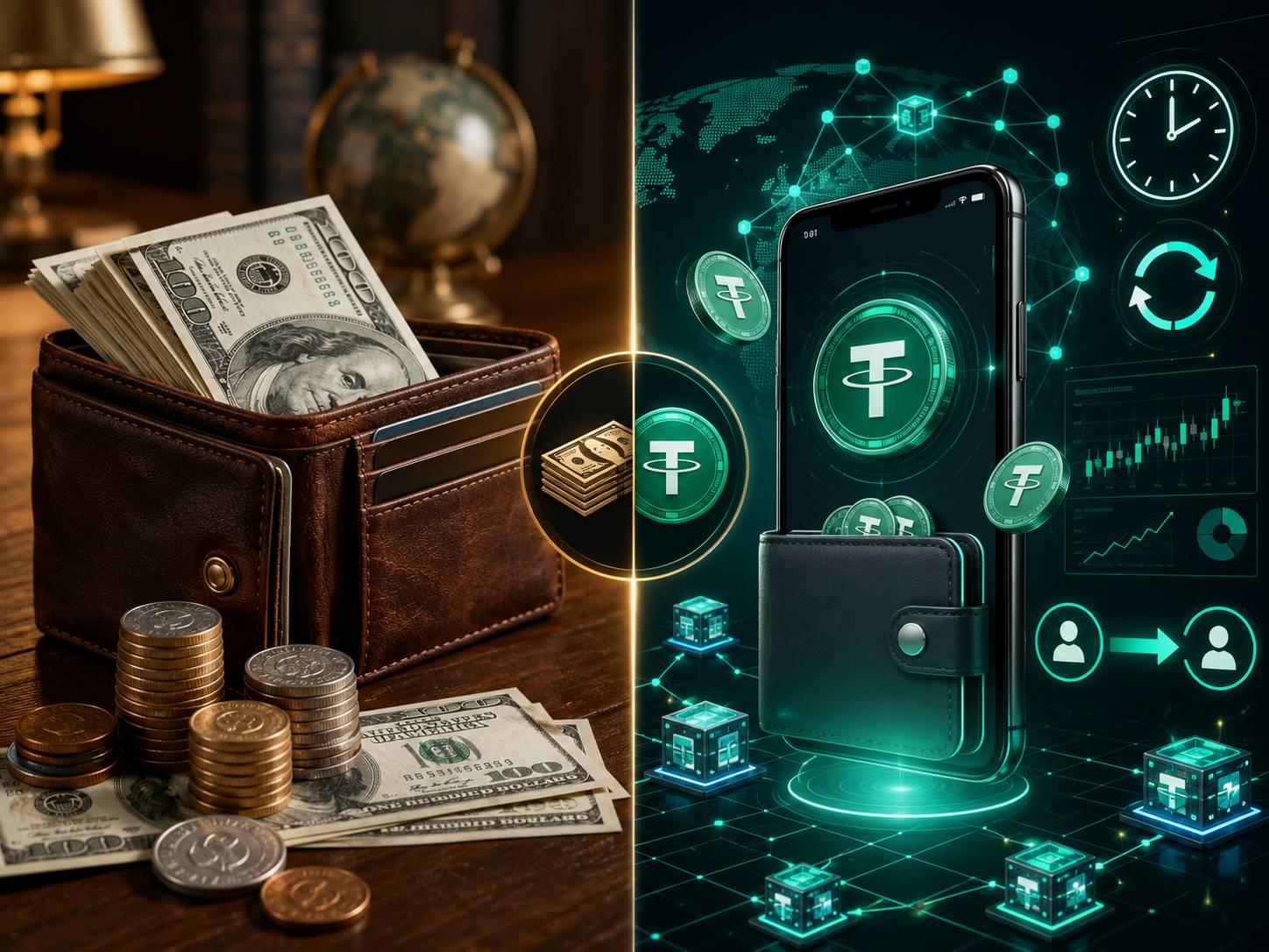 مقایسه تتر USDT و دلار نقدی